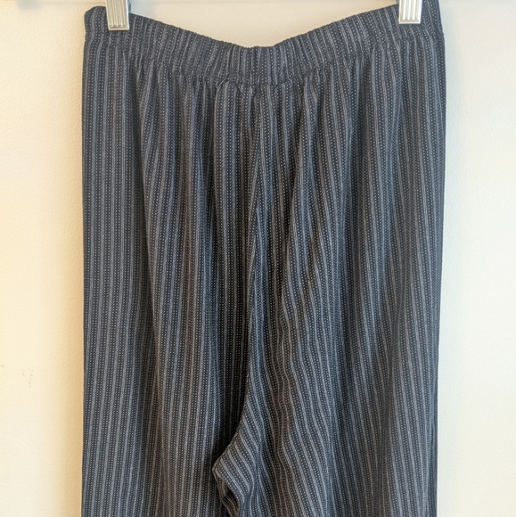 Vtg 90s Navy/Black Striped High Rise Palazzo Pants - Picture 4 of 11